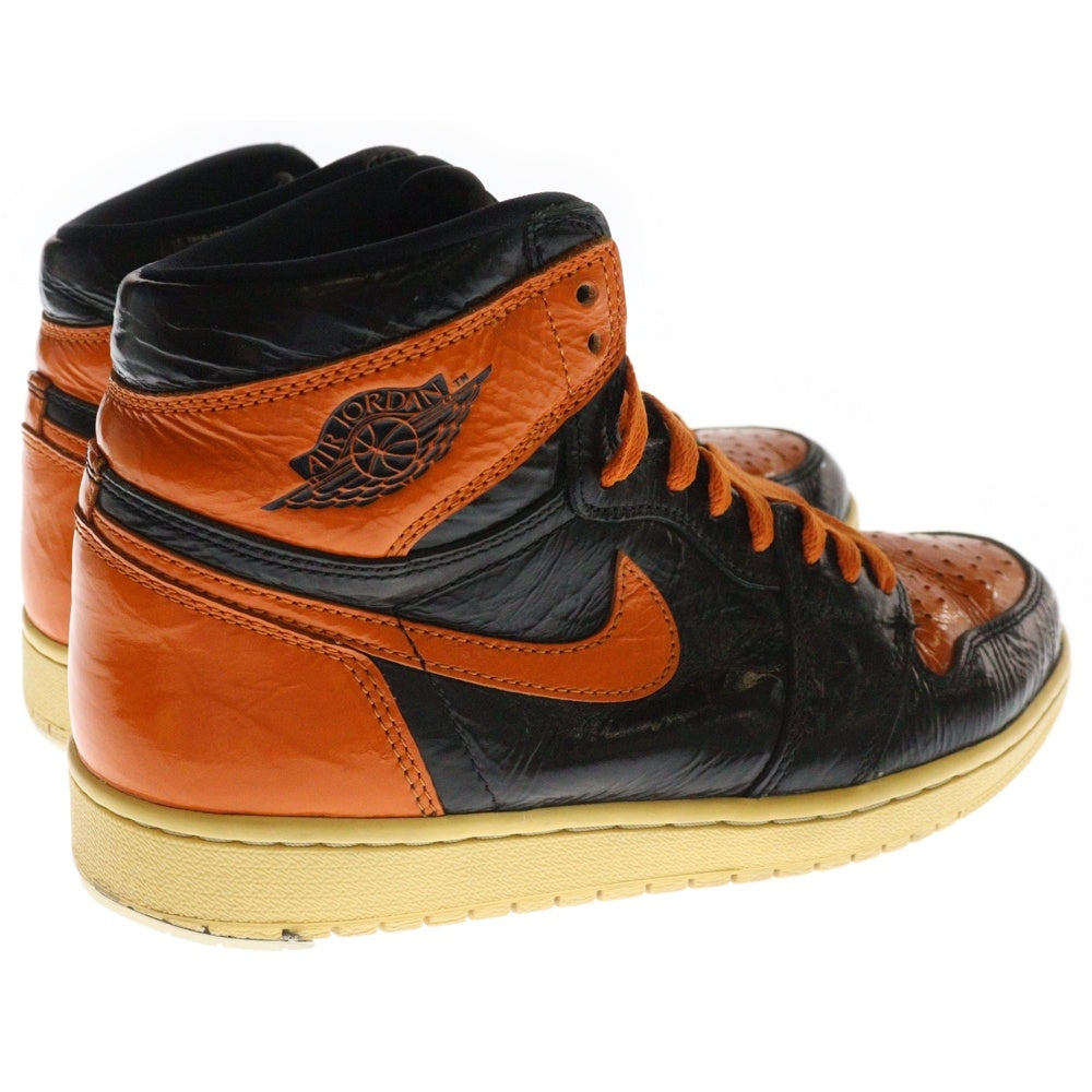 NIKE(ナイキ) AIR JORDAN 1 RETRO HIGH OG SHATTERED BACKBOARD 3.0 555088-028 エアジョーダン1 レトロ シャッタードバックボード3.0 ハイカットスニーカーUS8.5/26.5cm ブラック/オレンジ