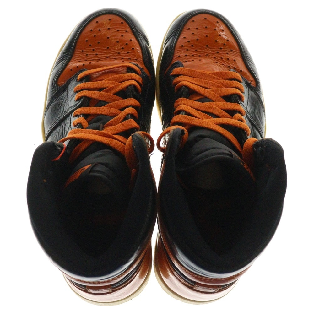 NIKE(ナイキ) AIR JORDAN 1 RETRO HIGH OG SHATTERED BACKBOARD 3.0 555088-028 エアジョーダン1 レトロ シャッタードバックボード3.0 ハイカットスニーカーUS8.5/26.5cm ブラック/オレンジ