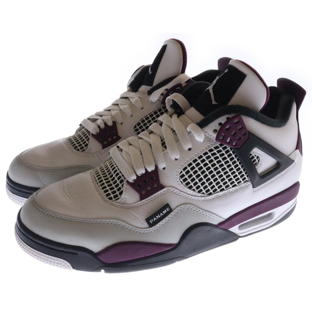 NIKE(ナイキ) ×Paris Saint Germain AIR JORDAN 4 RETRO CZ5624-100 パリサンジェルマン エアジョーダン4 レトロ ローカットスニーカー ホワイト/パープル US9.5/27.5cm