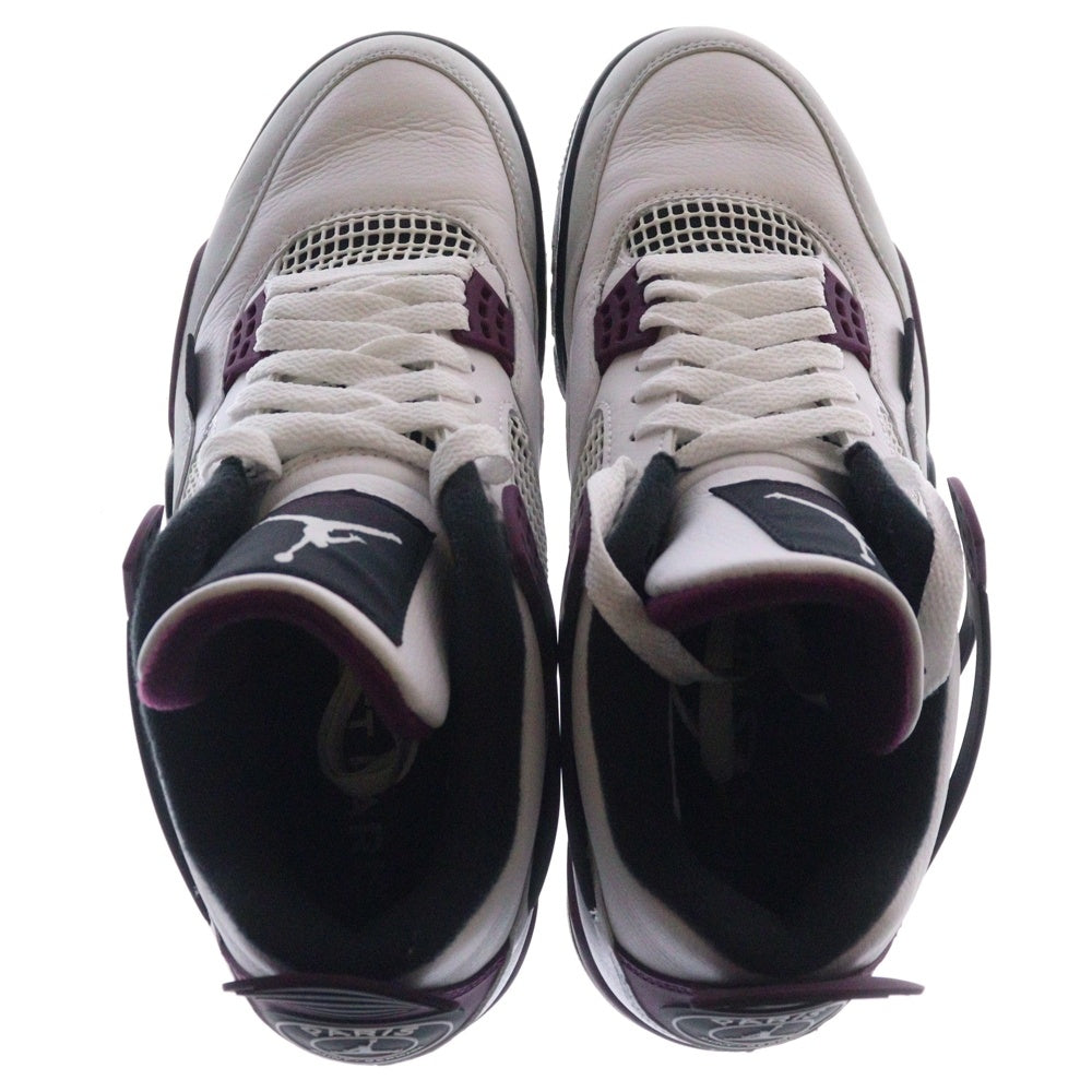 NIKE(ナイキ) ×Paris Saint Germain AIR JORDAN 4 RETRO CZ5624-100 パリサンジェルマン エアジョーダン4 レトロ ローカットスニーカー ホワイト/パープル US9.5/27.5cm