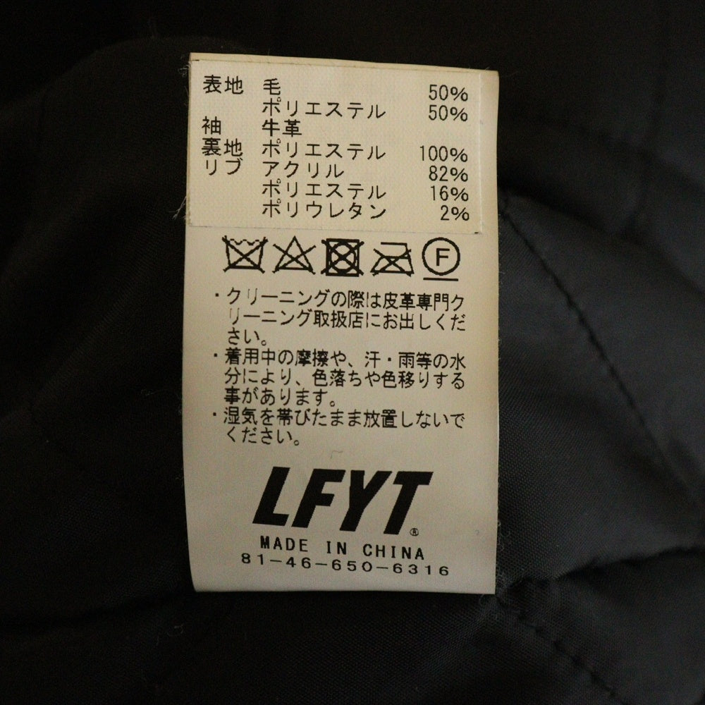 LFYT(エルエフワイティー) LAFAYETTE WORLD CHAMPS 2021 LF LOGO STADIUM JACKET LA211014 ラファイエット スタジアムジャケット ブルゾン ブラック/ホワイト