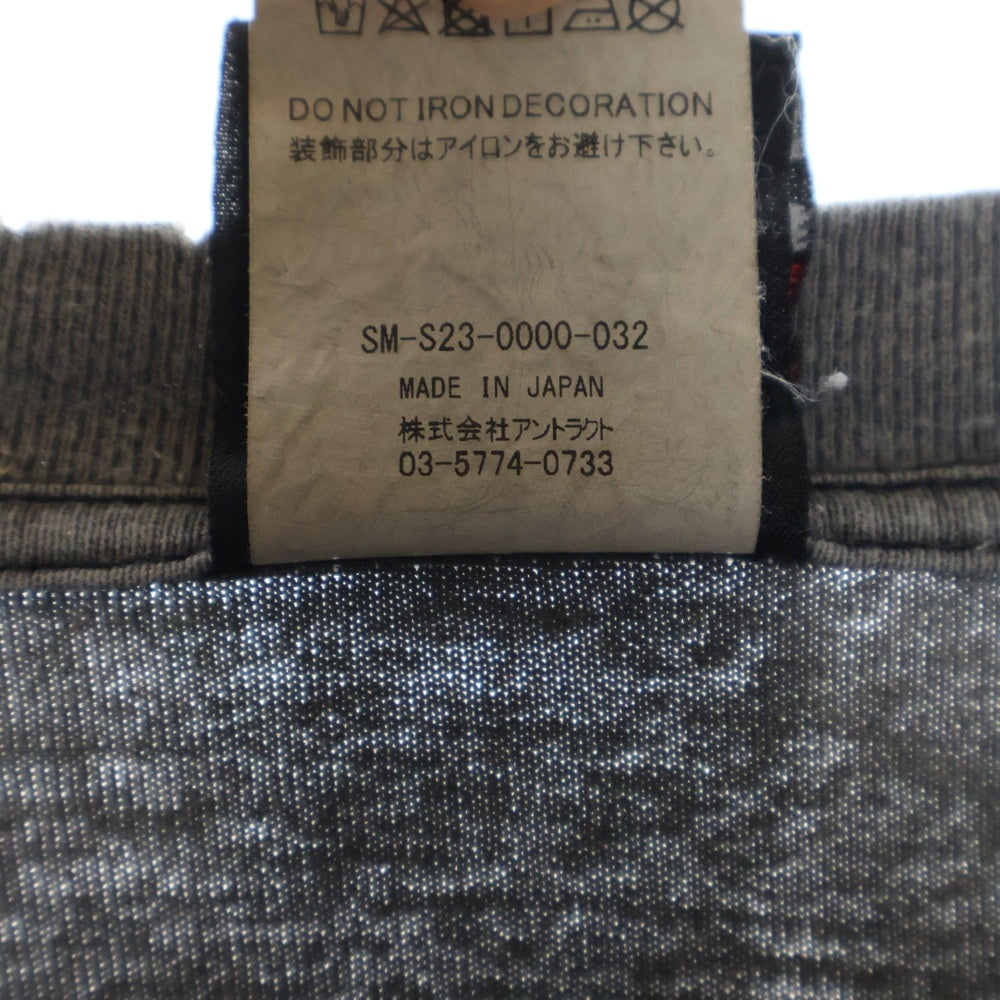 SAINT MICHAEL(セントマイケル) 23SS LS TEE SISTERS ダメージ加工長袖Tシャツ ロンT グレー SM-S23-0000-032