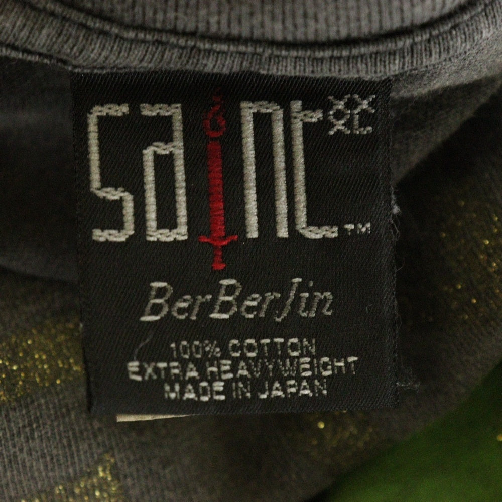 SAINT MICHAEL(セントマイケル) 23SS ×BerBerJin BJ SS TEE REVENGE ベルベルジン ダメージ加工 クルーネック コットン 半袖Tシャツ カットソー SM-S23-0000-085 グレー