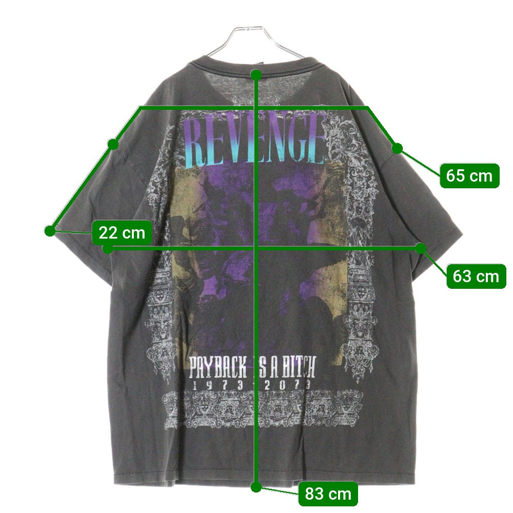 SAINT MICHAEL(セントマイケル) 23SS ×BerBerJin BJ SS TEE REVENGE ベルベルジン ダメージ加工 クルーネック コットン 半袖Tシャツ カットソー SM-S23-0000-085 グレー