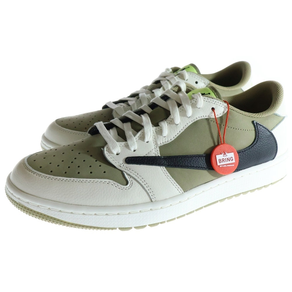 NIKE(ナイキ) ×Travis Scott AIR JORDAN 1 LOW Golf NRG Neutral Olive トラヴィススコット エアジョーダン1 ロー ゴルフ ローカットスニーカー US11/29.0cm FZ3124-200
