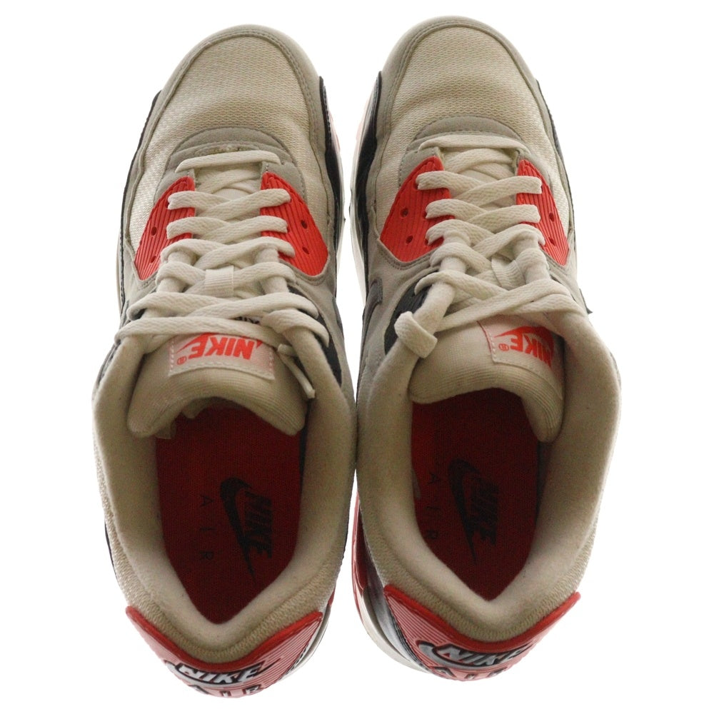 NIKE(ナイキ) 【観賞用 2015年製】AIRMAX90 OG INFRARED 725233-106 エアマックス90 インフラレッド ローカットスニーカー US10/28cm ホワイト/レッド