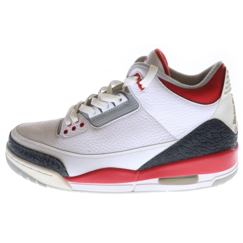 NIKE(ナイキ) 【観賞用2013年製造】AIR JORDAN 3 RETRO FIRE RED 136064-120 エアジョーダン3 ファイヤーレッド ローカットスニーカー US10.5/28.5cm ホワイト/レッド