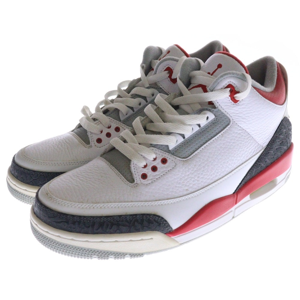 NIKE(ナイキ) 【観賞用2013年製造】AIR JORDAN 3 RETRO FIRE RED 136064-120 エアジョーダン3 ファイヤーレッド ローカットスニーカー US10.5/28.5cm ホワイト/レッド