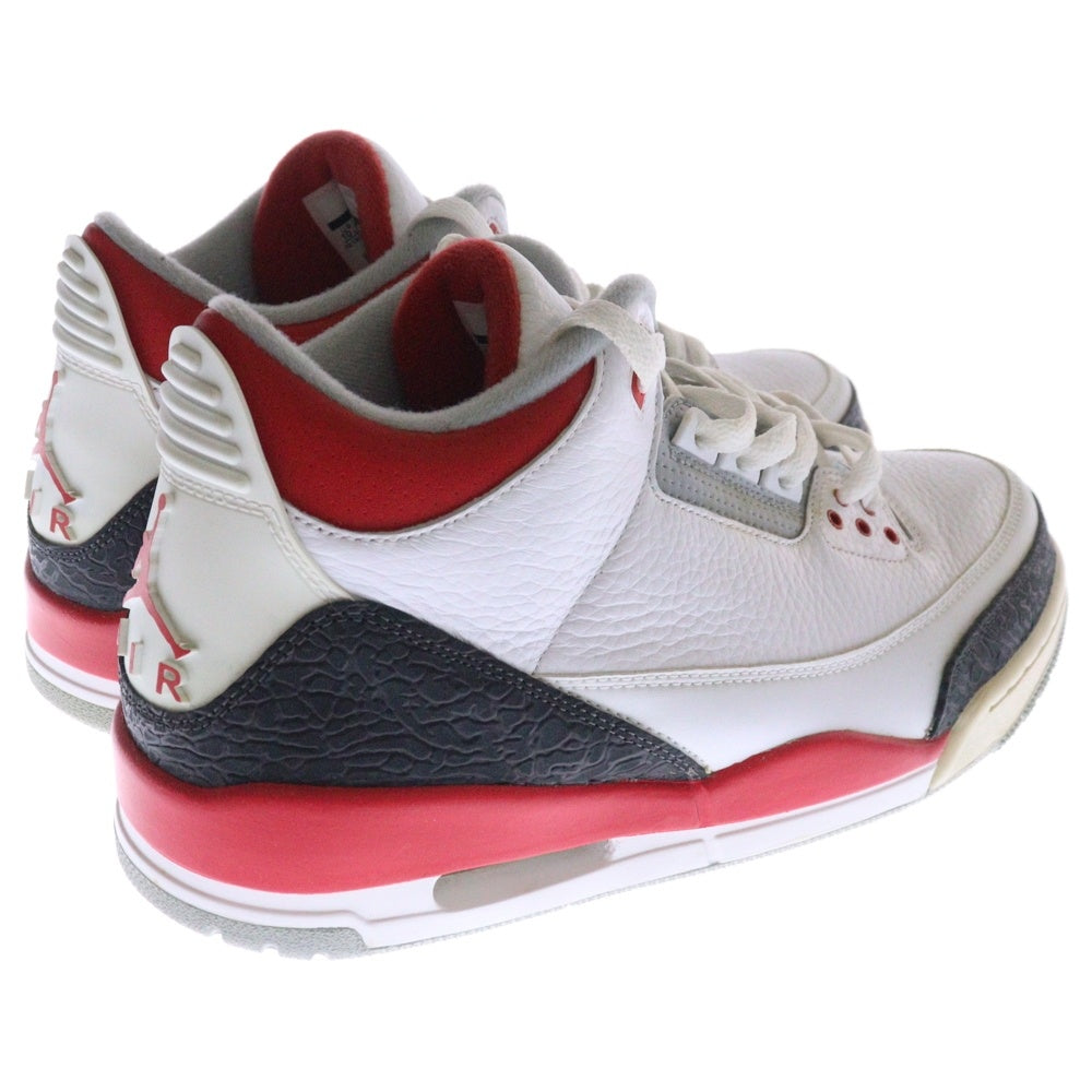 NIKE(ナイキ) 【観賞用2013年製造】AIR JORDAN 3 RETRO FIRE RED 136064-120 エアジョーダン3 ファイヤーレッド ローカットスニーカー US10.5/28.5cm ホワイト/レッド