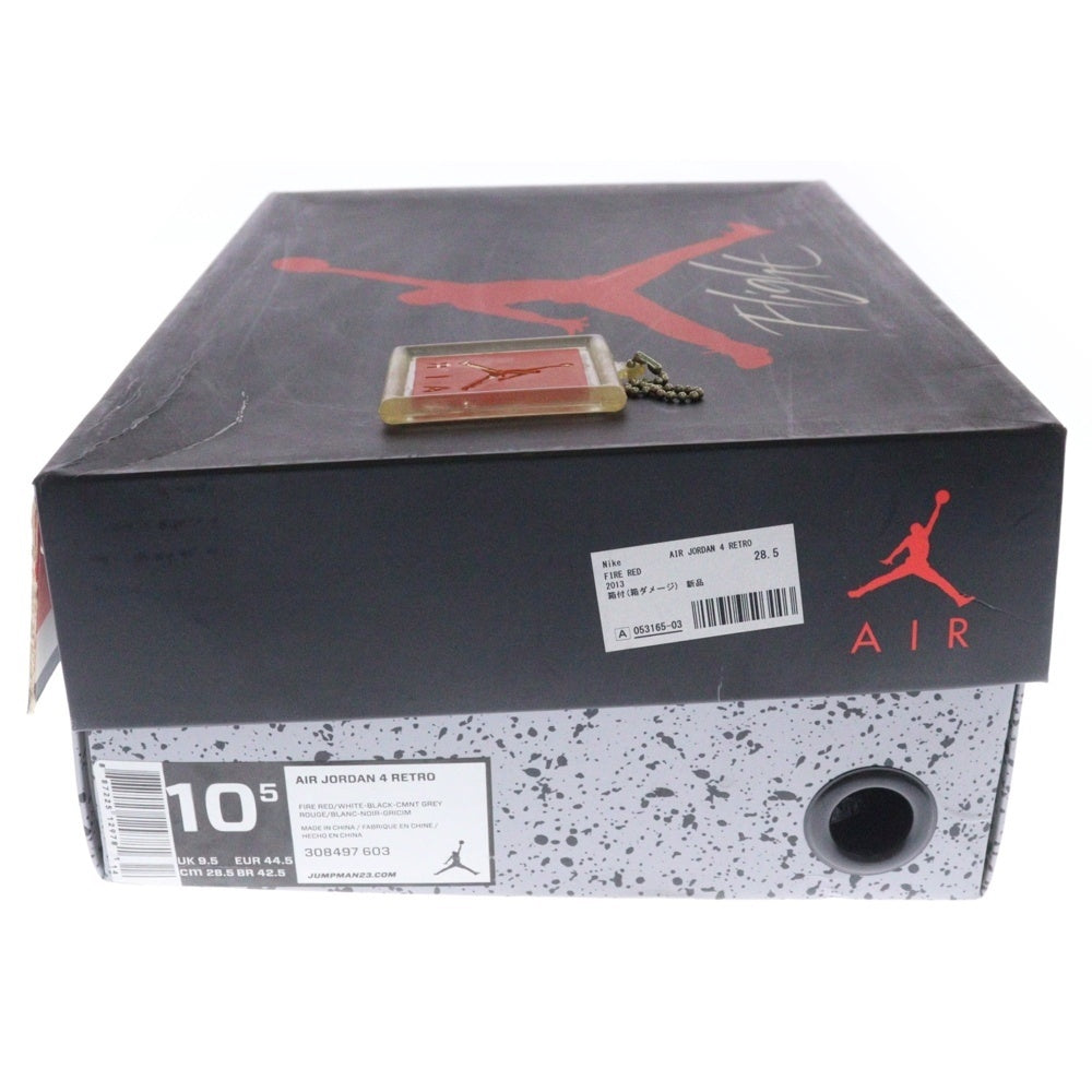 NIKE(ナイキ) AIR JORDAN 4 RETRO 308497-603 エアジョーダン4レトロ トロブラボー ハイカットスニーカーシューズ レッド US10.5/28.5cm