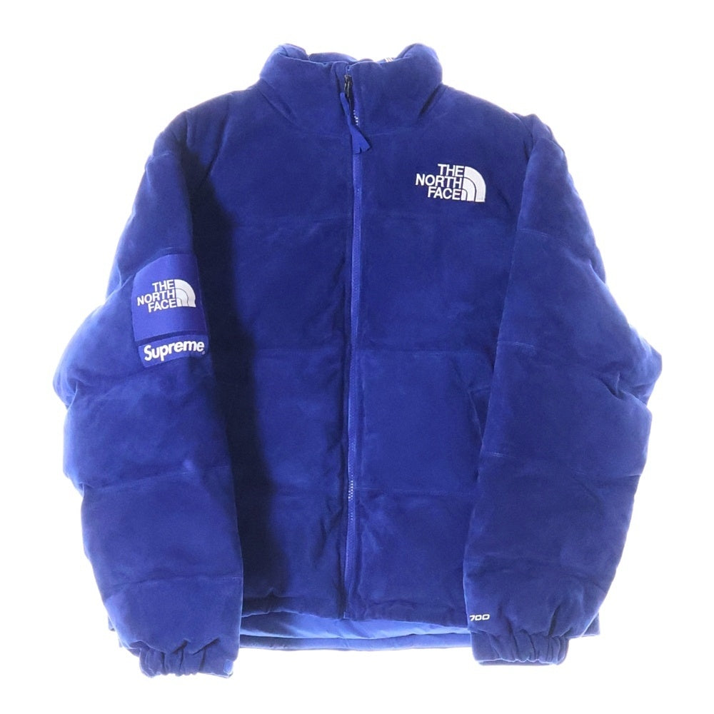 SUPREME(シュプリーム) 23AW ×THE NORTH FACE Suede Nuptse Jacket ノースフェイス スウェード ヌプシ ジップアップダウンジャケット ブルー NF0A875N