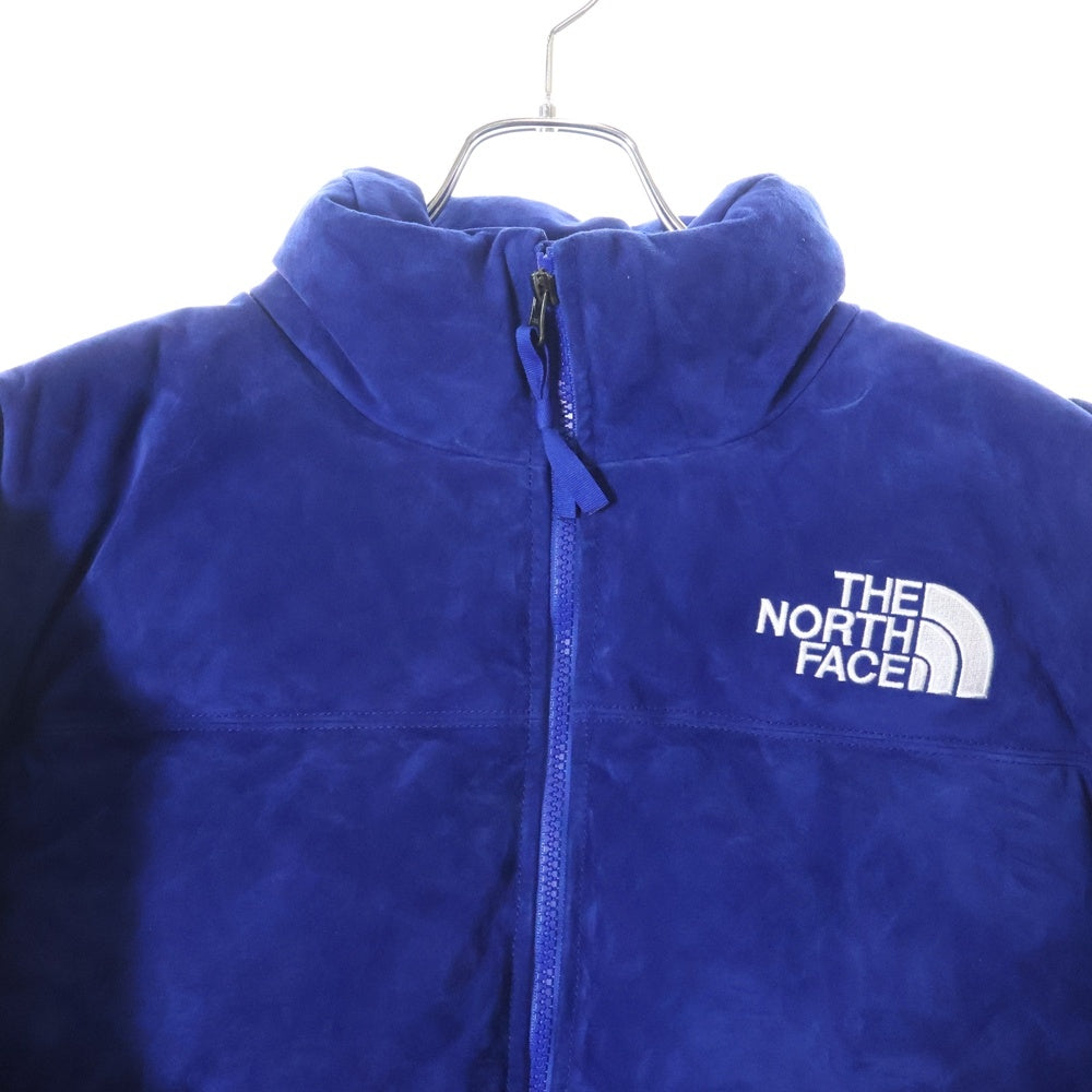 SUPREME(シュプリーム) 23AW ×THE NORTH FACE Suede Nuptse Jacket ノースフェイス スウェード ヌプシ ジップアップダウンジャケット ブルー NF0A875N
