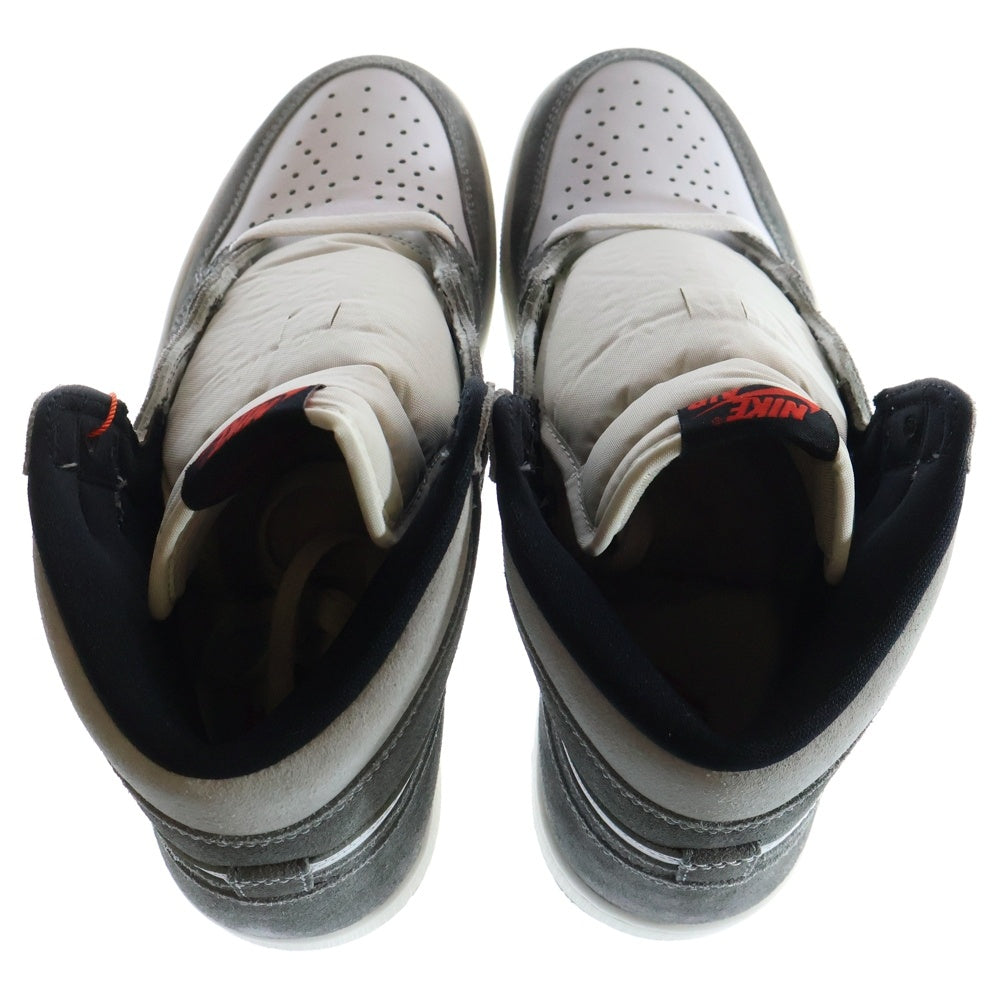 NIKE(ナイキ) AIR JORDAN 1 RETRO HIGH OG BLACK AND SMOKE GREY DZ5485-051 エアジョーダン1 ブラックアンド ハイカットスニーカー ホワイト/グレー US9/27.0cm
