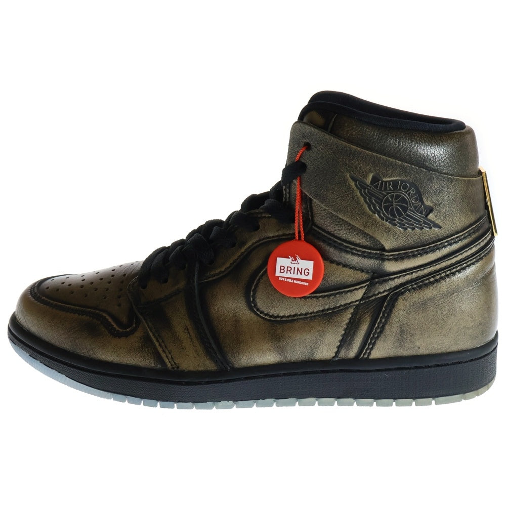 NIKE(ナイキ) AIR JORDAN 1 RETRO HIGH OG WINGS AA2887-035 エアジョーダン レトロ ハイ ウイングス スニーカーシューズ ブラック/ゴールド US10/28.0cm