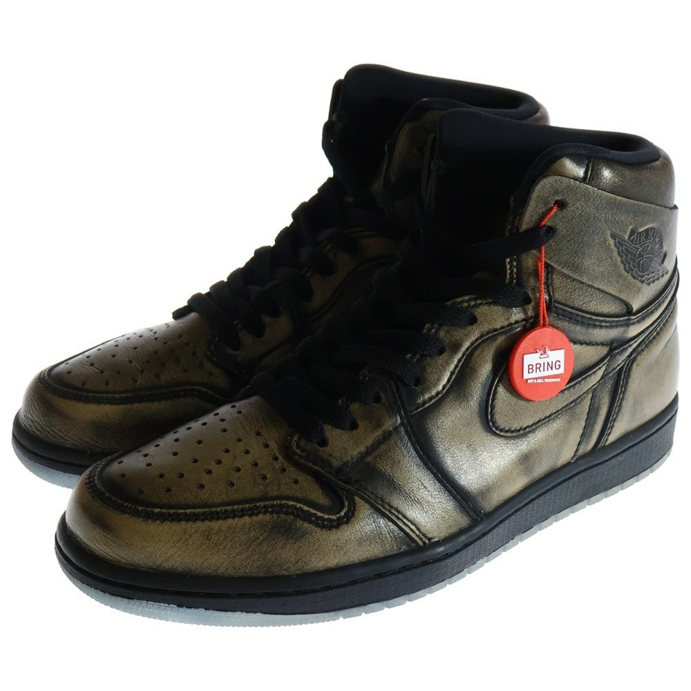 NIKE(ナイキ) AIR JORDAN 1 RETRO HIGH OG WINGS AA2887-035 エアジョーダン レトロ ハイ ウイングス スニーカーシューズ ブラック/ゴールド US10/28.0cm