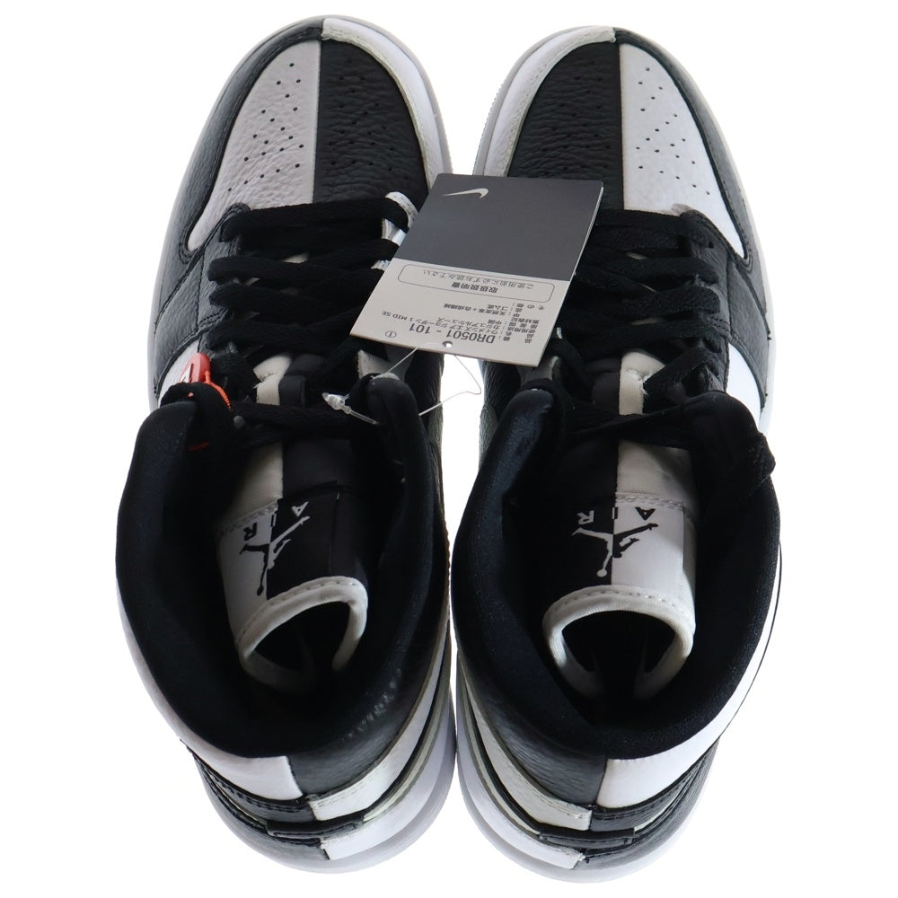 NIKE(ナイキ) WMNS AIR JORDAN 1 MID HOMAGE DR0501-101 ウィメンズ エアジョーダン1 オマージュ ハイカットスニーカー ブラック/ホワイト US11.5/28.5cm