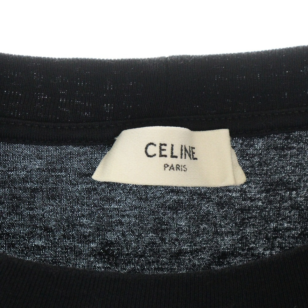 CELINE(セリーヌ) LOOSE FIT TEE ロゴプリント ルーズフィット クルーネック 半袖Tシャツ カットソー ブラック 2X681671Q