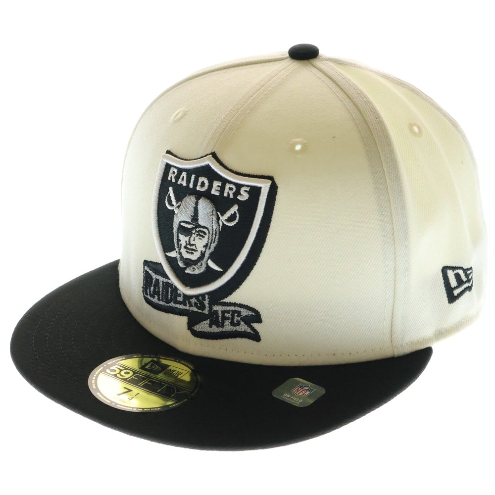 NEW ERA(ニューエラ) 59FIFTY Retro Collection ラスベガス・レイダース 6パネル ベースボールキャップ ホワイト