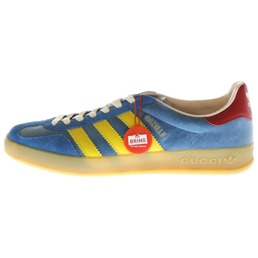 GUCCI(グッチ) ×ADIDAS GAZELLE BLUE HQ8851 ×アディダス ガゼル ローカットスニーカー US9/27.0cm ブルー