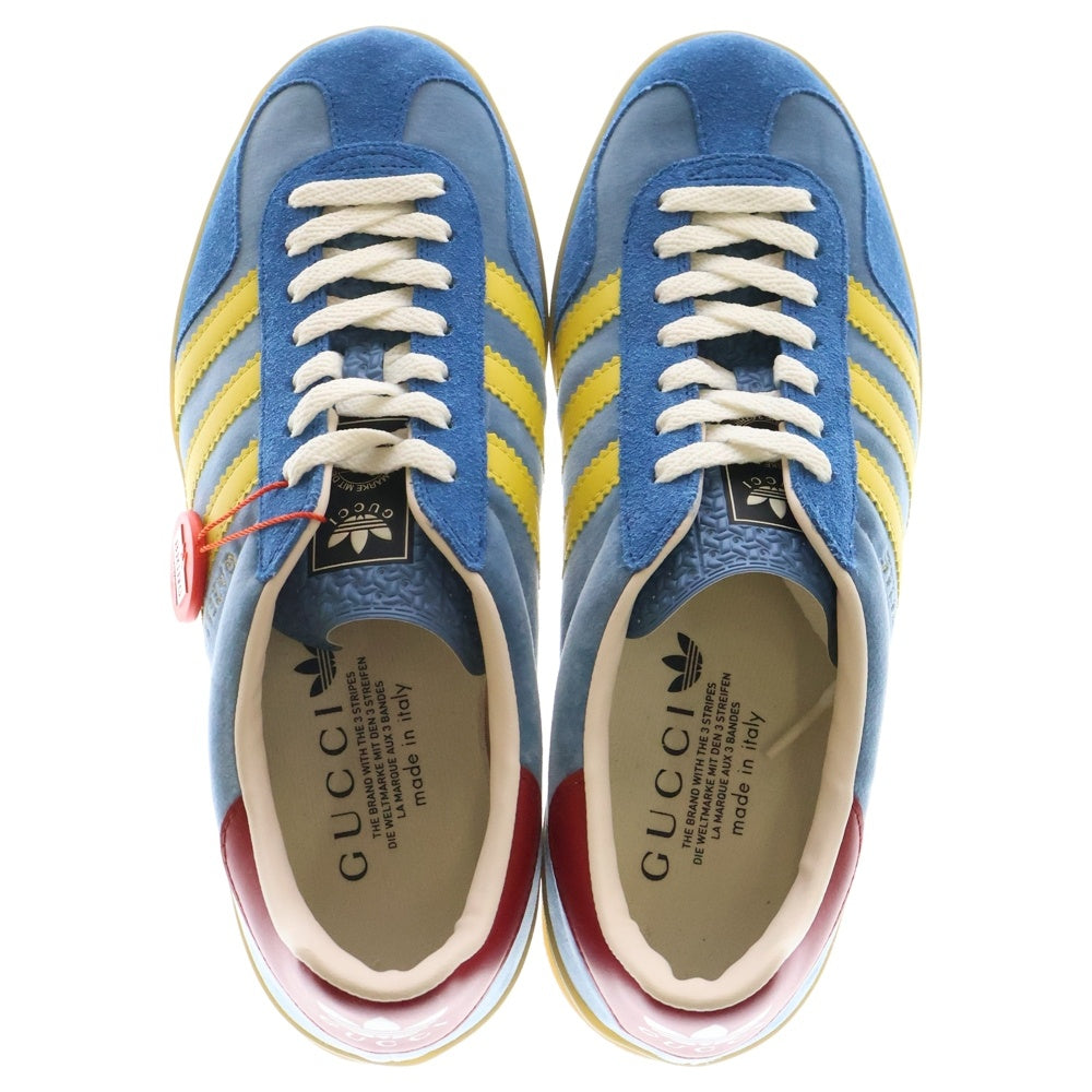GUCCI(グッチ) ×ADIDAS GAZELLE BLUE HQ8851 ×アディダス ガゼル ローカットスニーカー US9/27.0cm ブルー