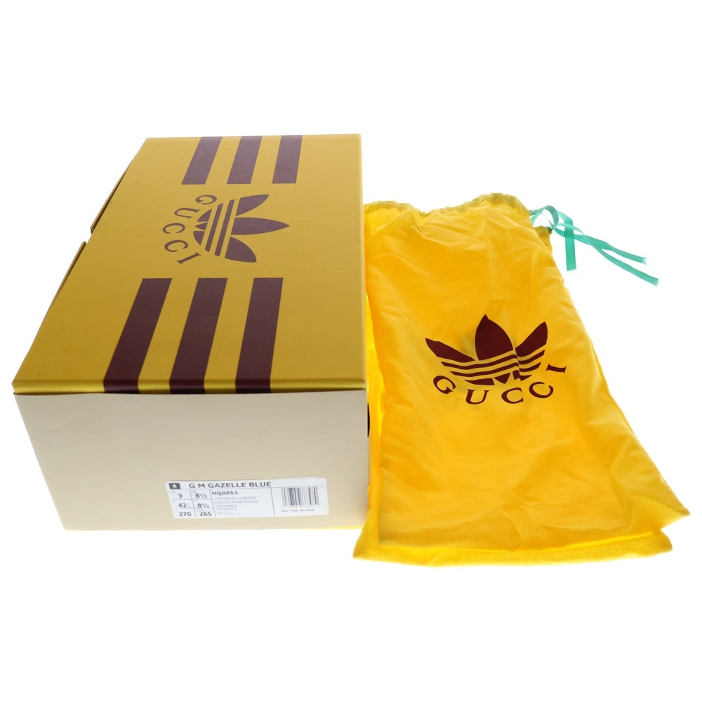 GUCCI(グッチ) ×ADIDAS GAZELLE BLUE HQ8851 ×アディダス ガゼル ローカットスニーカー US9/27.0cm ブルー