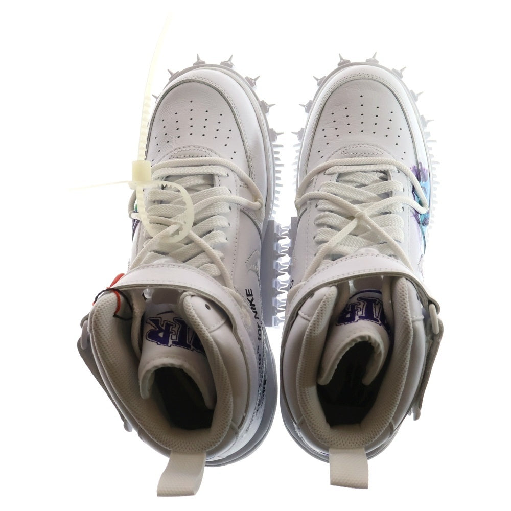 NIKE(ナイキ) ×OFF-WHITE AIR FORCE1 MID SP LTHR DR0500-100 オフホワイト エアフォース ミッドカットスニーカー ホワイト US8.5/26.5cm