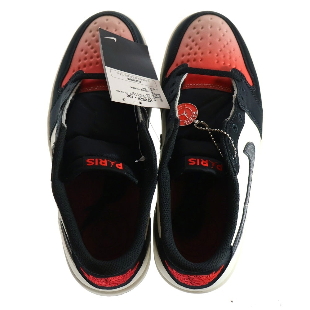 NIKE(ナイキ) ×PARIS SAINT GERMAIN AIR JORDAN 1 LOW OG HF8828-100 パリ サンジェルマン エアジョーダン1 セイル アンド オフ ノワール ローカットスニーカー US8.5/26.5cm