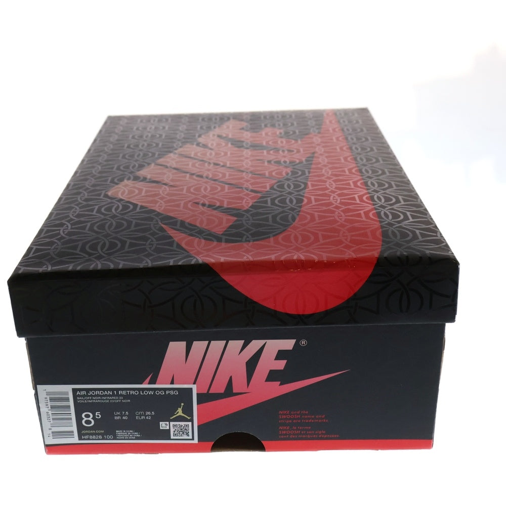 NIKE(ナイキ) ×PARIS SAINT GERMAIN AIR JORDAN 1 LOW OG HF8828-100 パリ サンジェルマン エアジョーダン1 セイル アンド オフ ノワール ローカットスニーカー US8.5/26.5cm