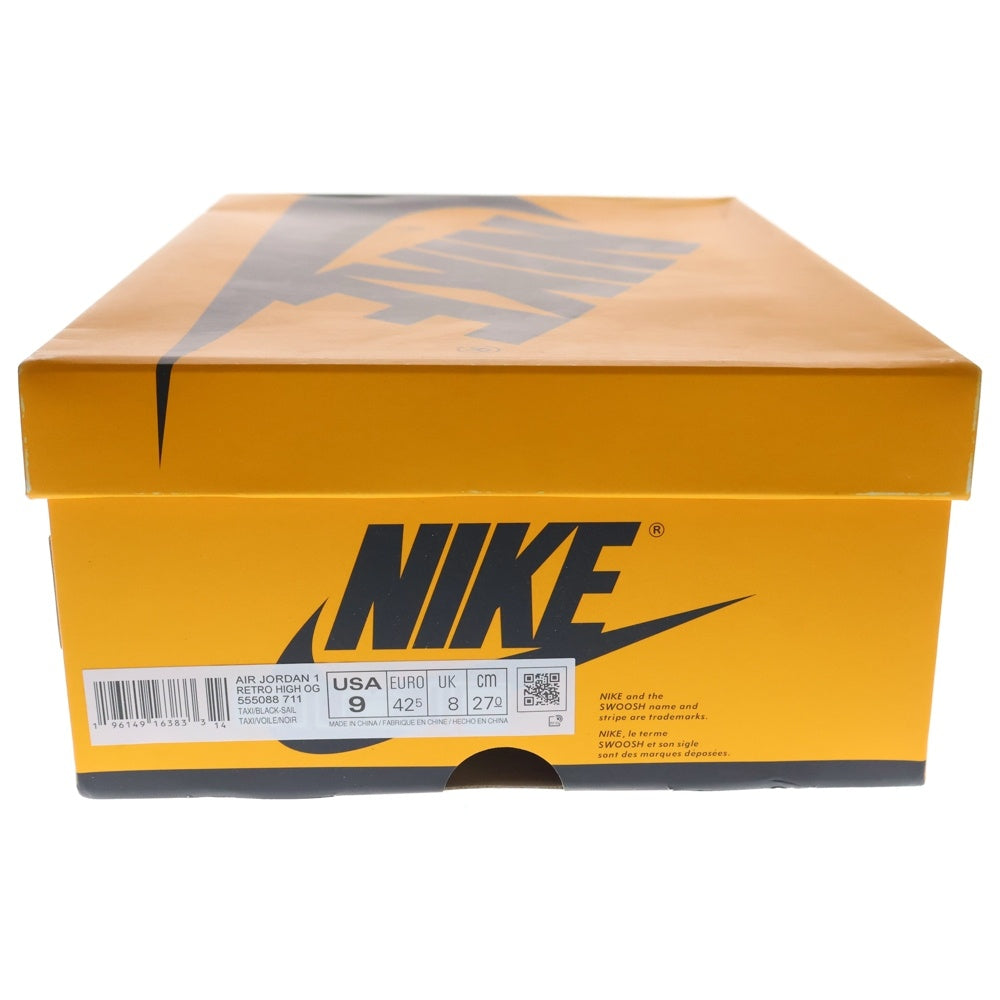 NIKE(ナイキ) AIR JORDAN 1 RETRO HIGH OG TAXI 555088-711 エアジョーダン 1 レトロ タクシー ハイカットスニーカー シューズ イエロー/ブラック US9/27.0cm