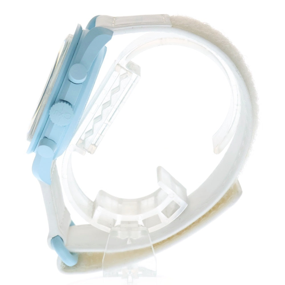 OMEGA(オメガ) ×swatch MISSION TO URANUS S033L100 スウォッチ ミッション トゥ ウラヌス クォーツ 腕時計 ホワイト/ブルー