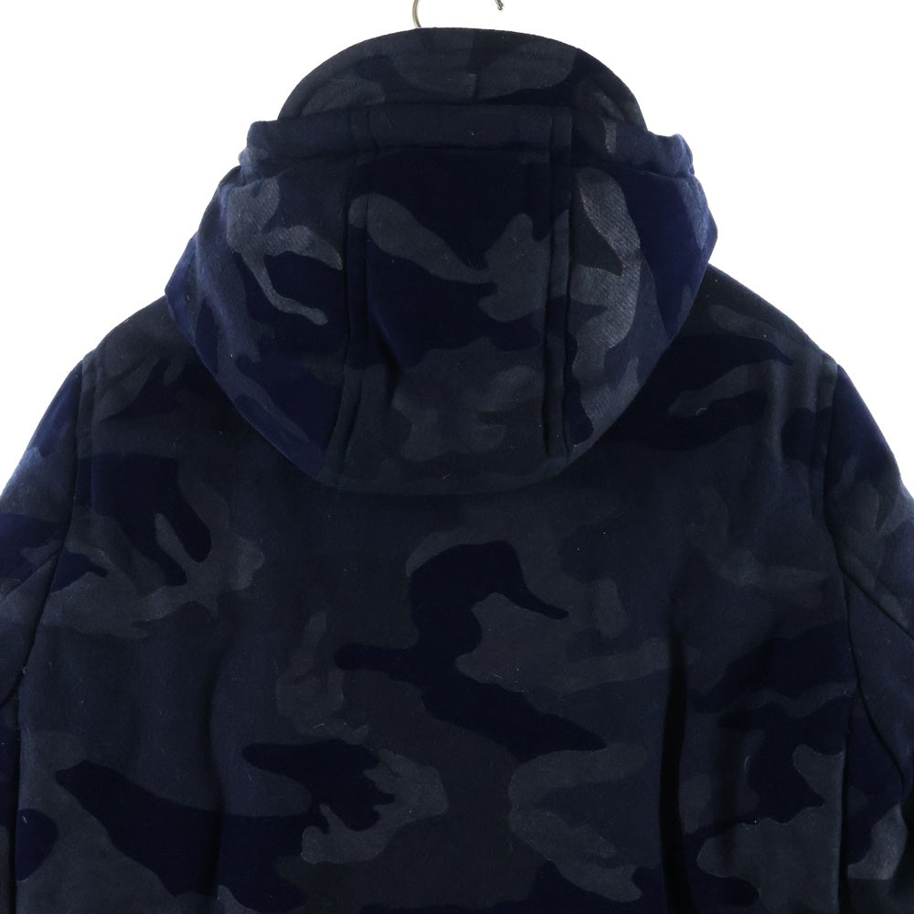 MONCLER GAMME BLEU(モンクレール・ガム・ブルー) 16AW GIACCONE B23914237580 13457 ジャコーネ フーデッドロングカモフラダウンコート ジャケット ブラック
