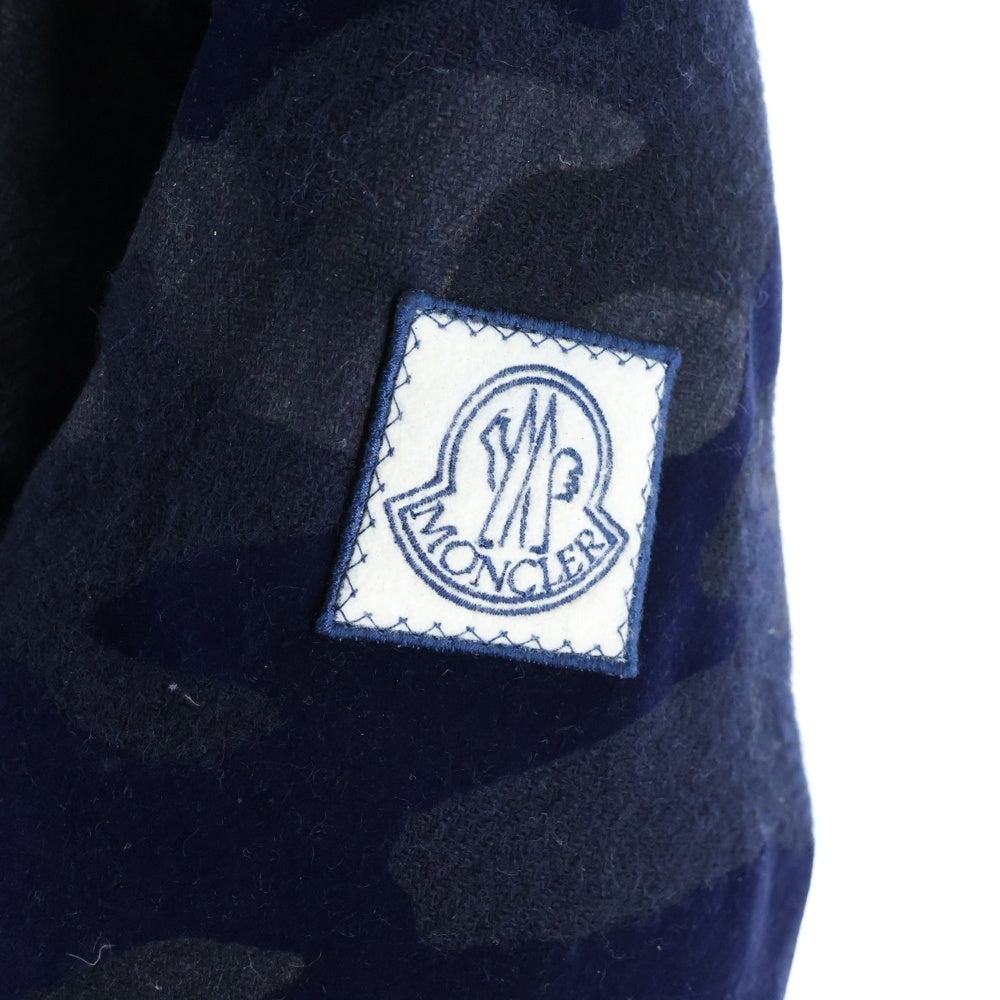 MONCLER GAMME BLEU(モンクレール・ガム・ブルー) 16AW GIACCONE B23914237580 13457 ジャコーネ フーデッドロングカモフラダウンコート ジャケット ブラック