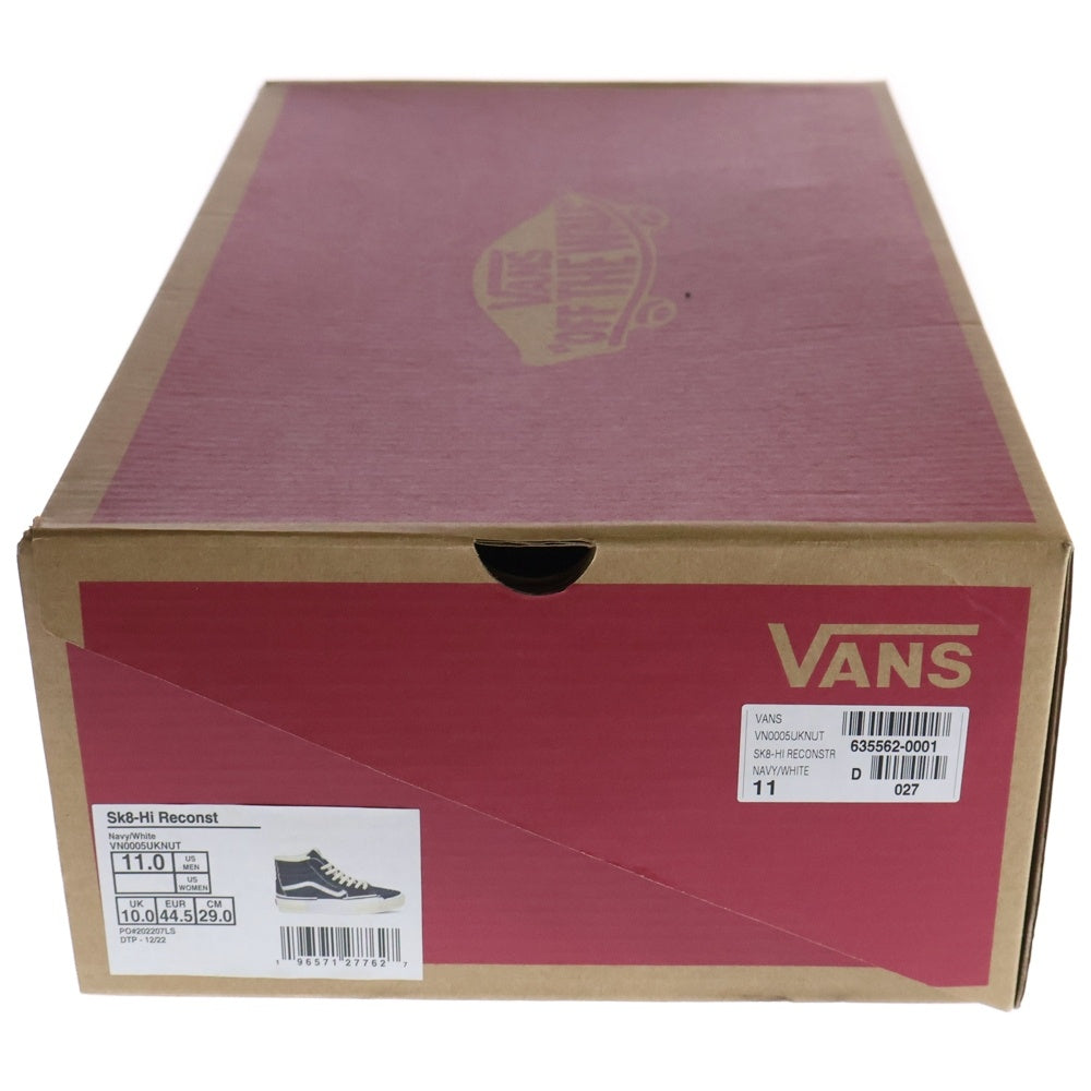 VANS(ヴァンズ) Sk8-Hi RECONST VN0005UKNUT スケート ハイカットスニーカー US11/29.0cm ネイビー/ホワイト