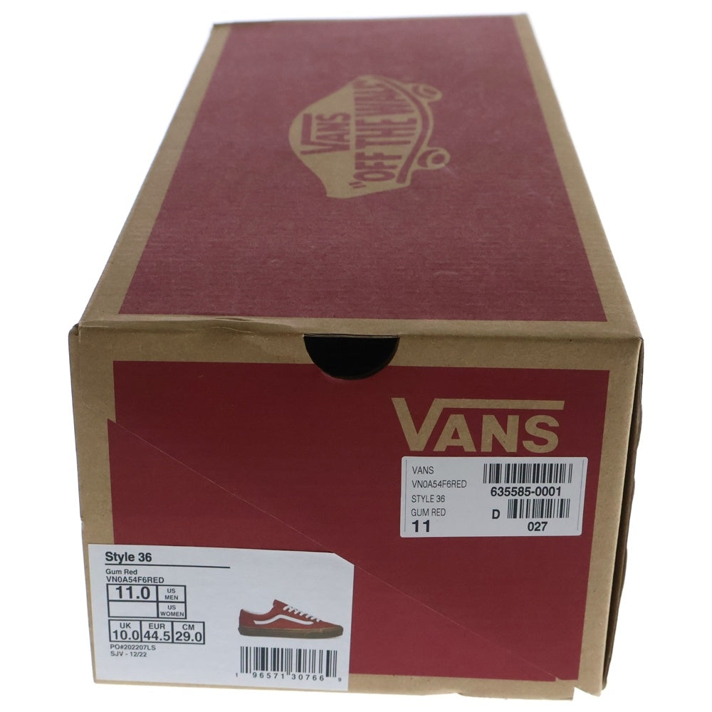 VANS(ヴァンズ) Style36 VN0A54F6RED ローカットスニーカー US11/29.0cm レッド