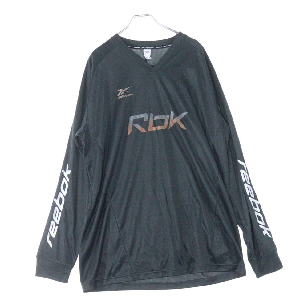 Reebok(リーボック) フロントプリント長袖Tシャツ GK6884 ブラック