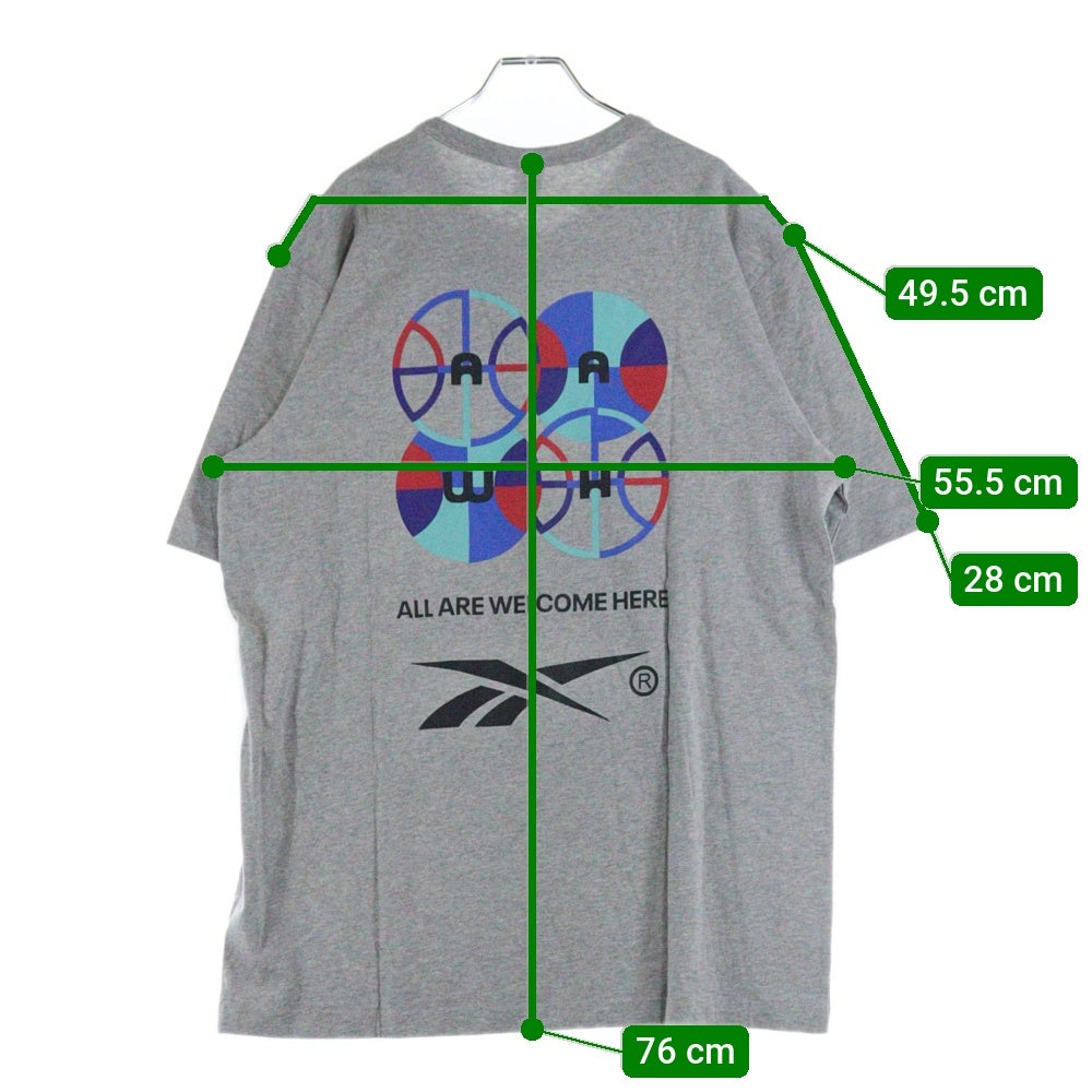 Reebok(リーボック) フロントプリント半袖Tシャツ HS7009 グレー