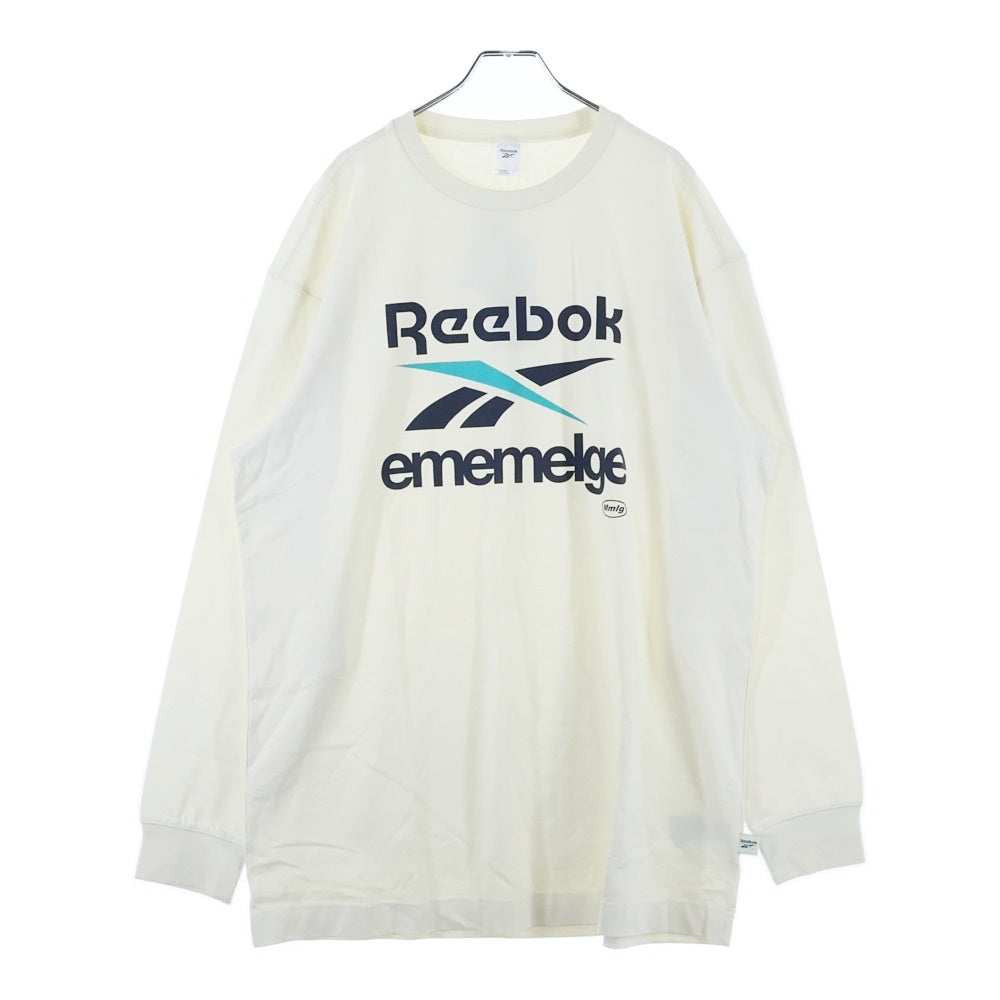 Reebok(リーボック) フロントプリント長袖Tシャツ HA7172 アイボリー