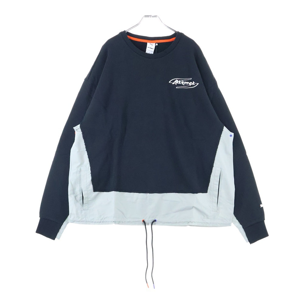 PUMA(プーマ) フロント刺繍クルーネックスウェットトレーナー 598273-01 ブラック
