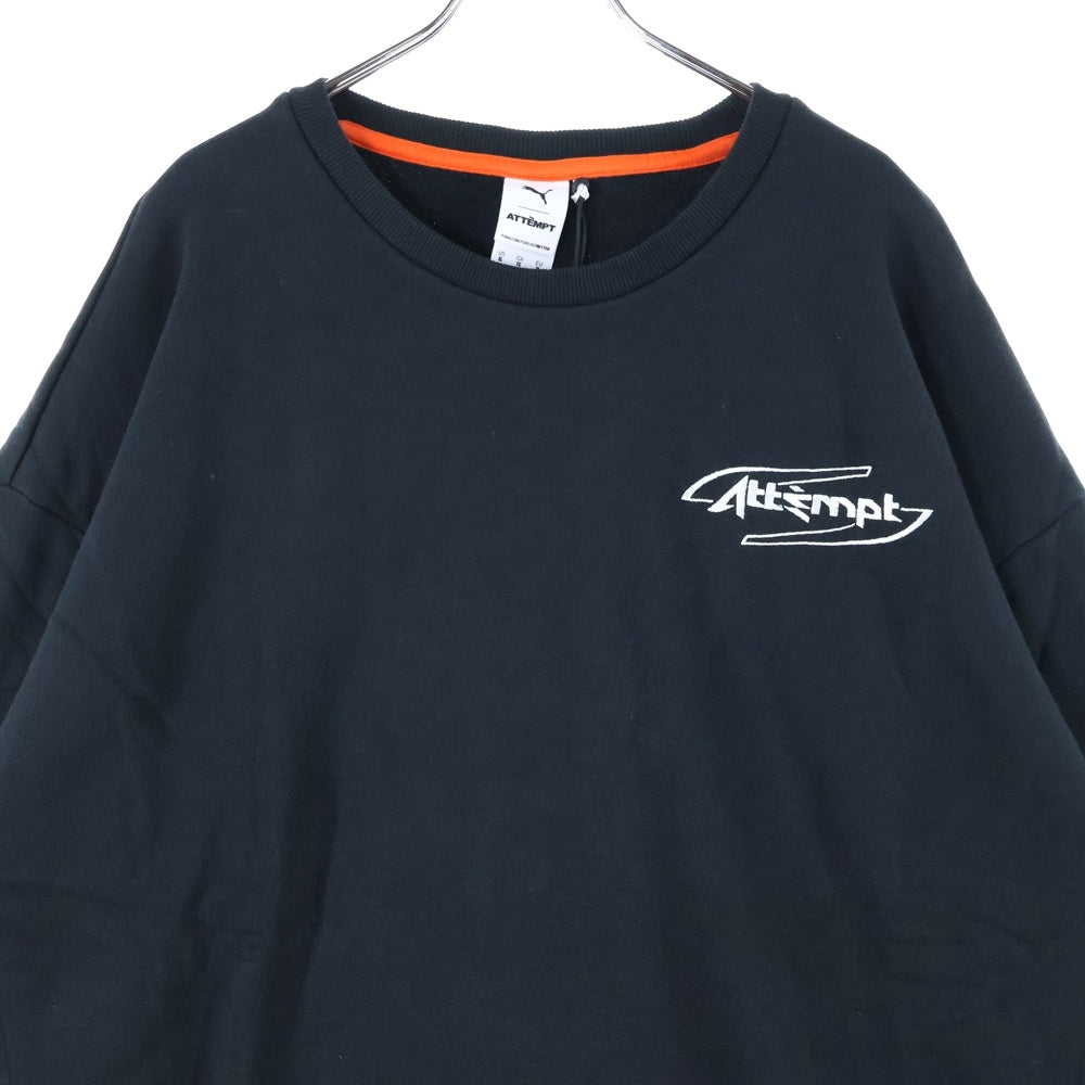 PUMA(プーマ) フロント刺繍クルーネックスウェットトレーナー 598273-01 ブラック