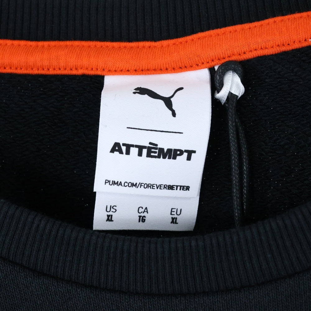 PUMA(プーマ) フロント刺繍クルーネックスウェットトレーナー 598273-01 ブラック