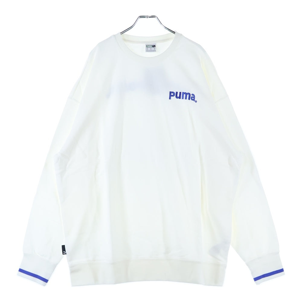 PUMA(プーマ) フロント刺繍クルーネックスウェットトレーナー 539696-02 ホワイト