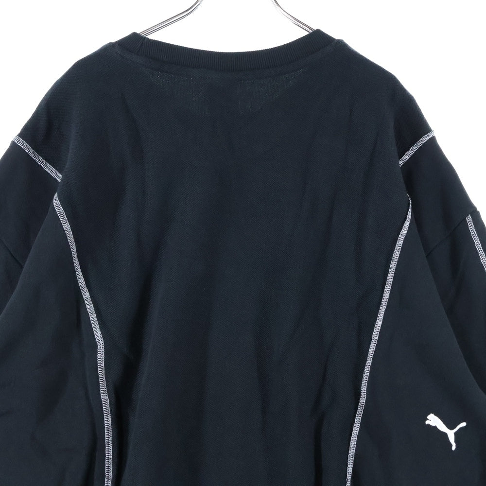 PUMA(プーマ) フロント刺繍クルーネックスウェットトレーナー 598272-01 ブラック