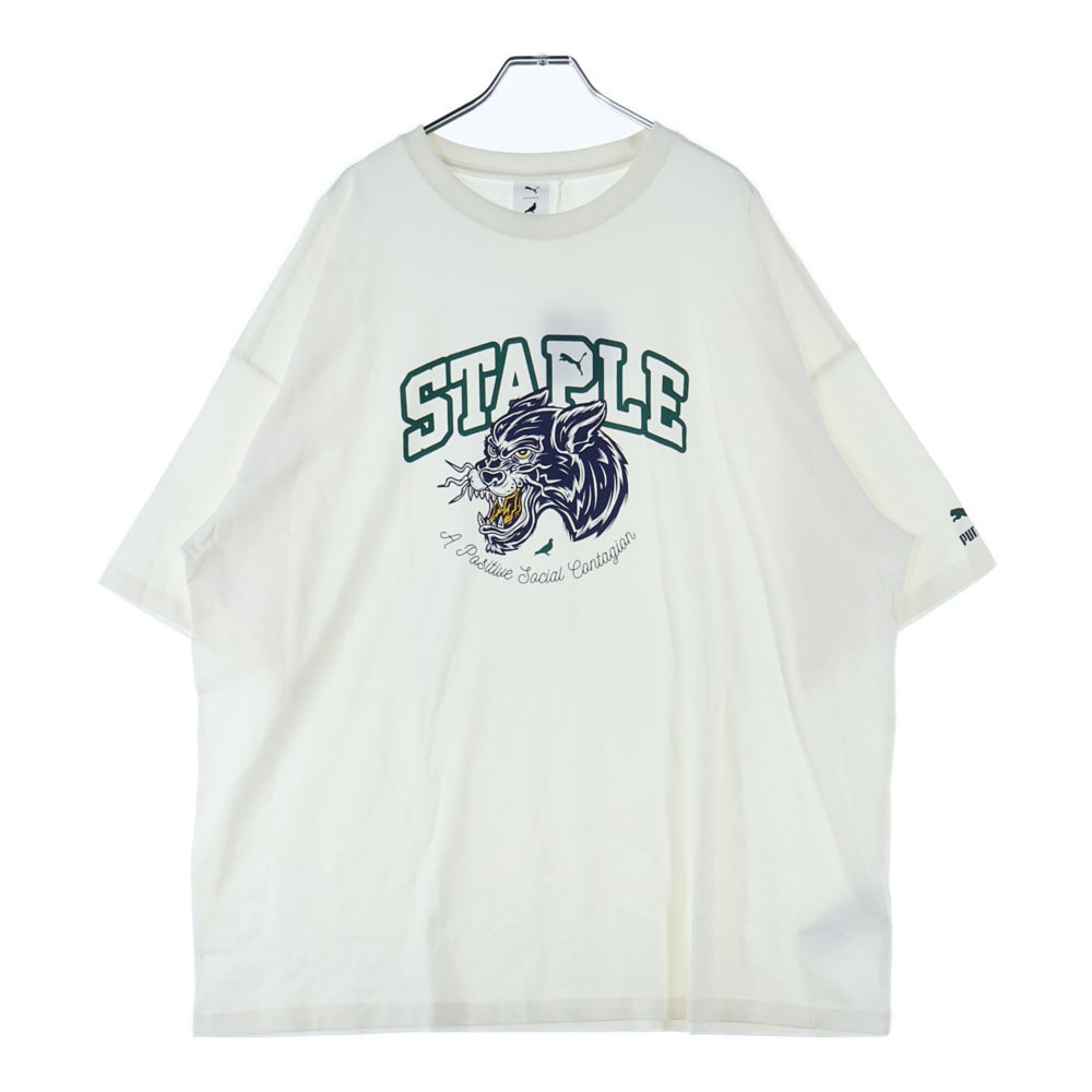 PUMA(プーマ) フロントプリント半袖Tシャツ 622201-65 アイボリー