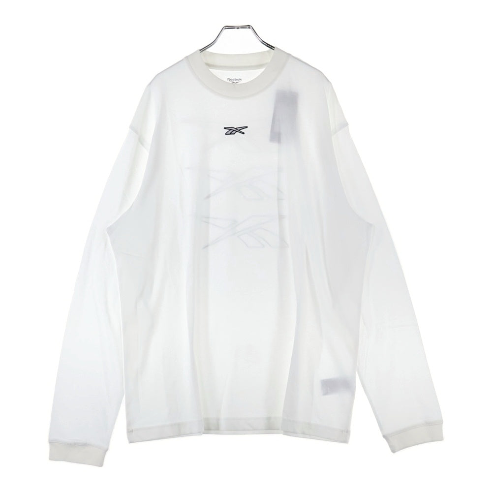 Reebok(リーボック) フロントロゴ刺繍長袖Tシャツ GN6973 ホワイト