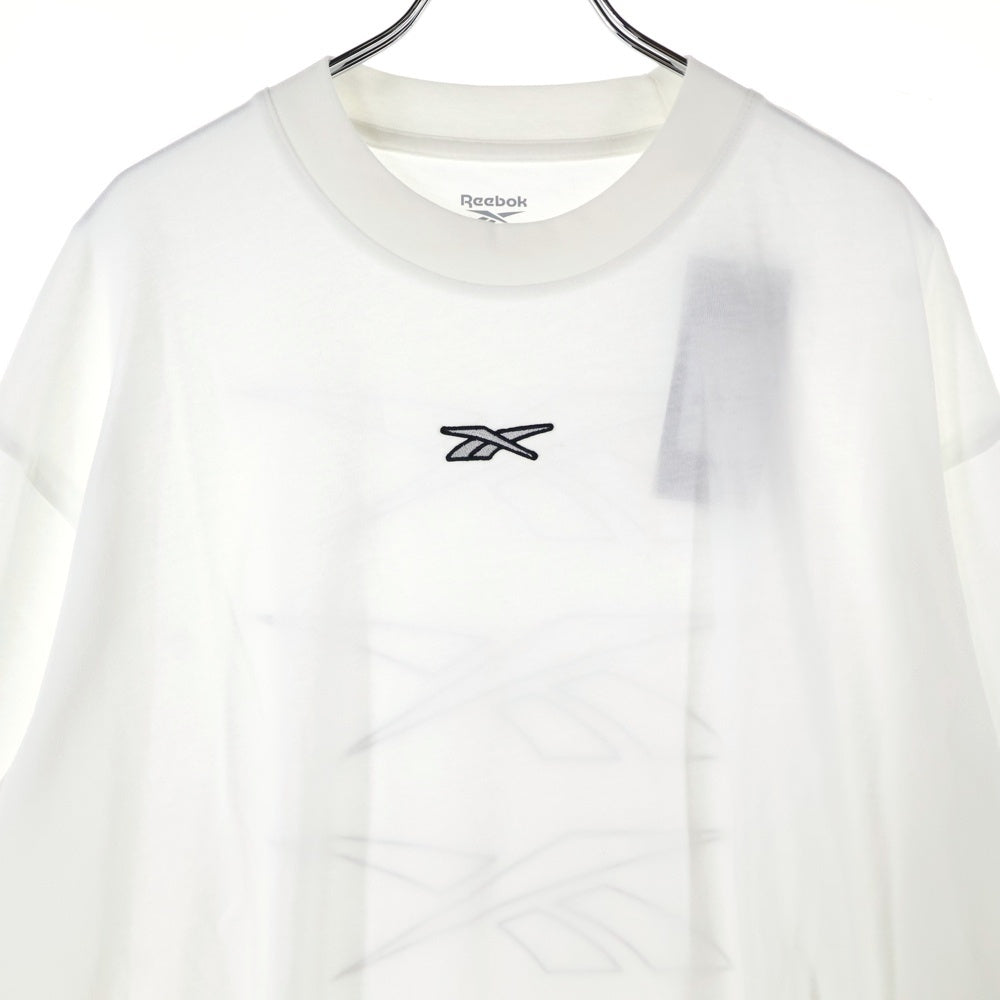 Reebok(リーボック) フロントロゴ刺繍長袖Tシャツ GN6973 ホワイト