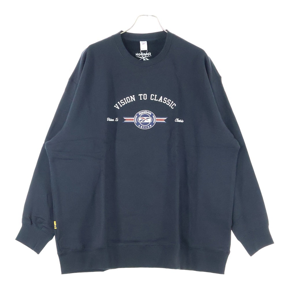 Reebok(リーボック) フロント刺繍クルーネックスウェットトレーナー HB6239 ブラック