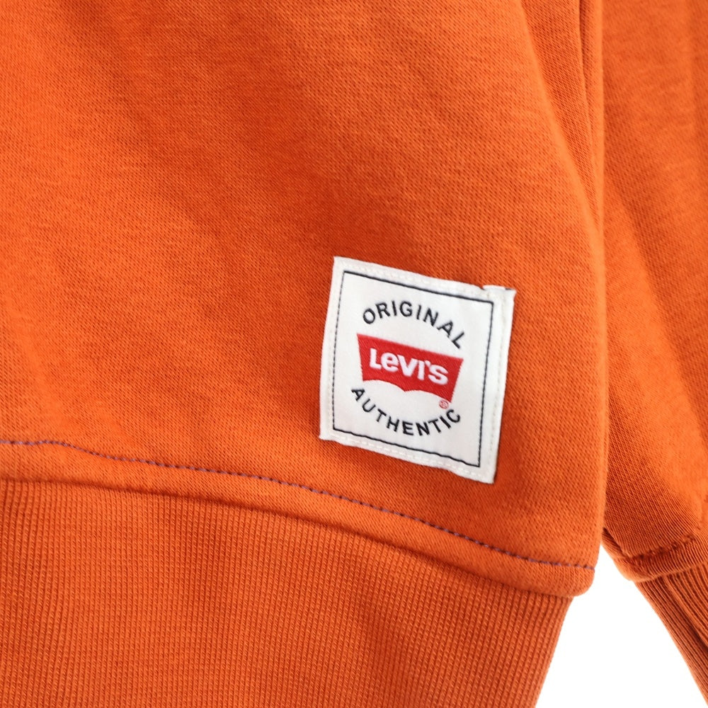 Levi's(リーバイス) フロントプリントクルーネックスウェットトレーナー A4837-0000 ブルー/オレンジ