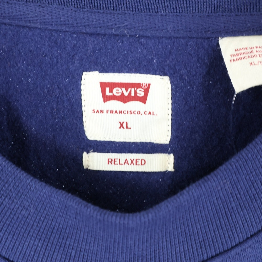 Levi's(リーバイス) フロントプリントクルーネックスウェットトレーナー A4837-0000 ブルー/オレンジ