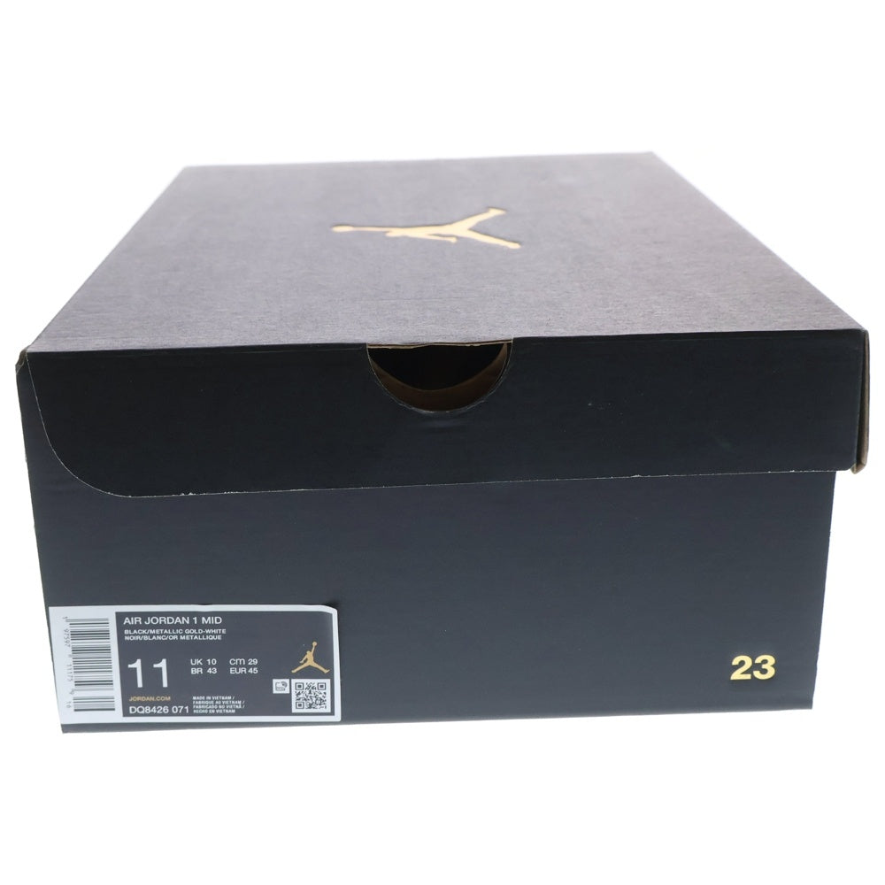 NIKE(ナイキ) AIR JORDAN 1 MID Black Metallic Gold DQ8426-071 エアジョーダン1 ミッドカットスニーカー ブラック/ゴールド US11/29.0cm