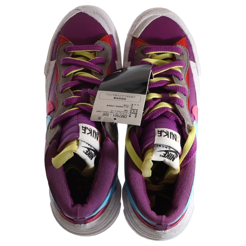 NIKE(ナイキ) ×SACAI×KAWS BLAZER LOW DM7901-500 サカイ カウズ ブレーザー ローカットスニーカー US10.5/28.5cm パープル